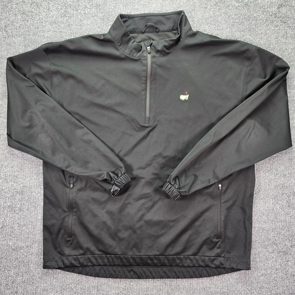 Masters Tech 1/4 Zip Pullover Mens XL Black Augusta Golf Windbreaker Jacket